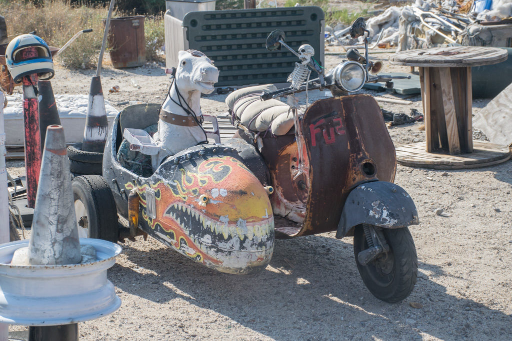 Motorcycle at Coyotes Flying Saucer Repair Shop