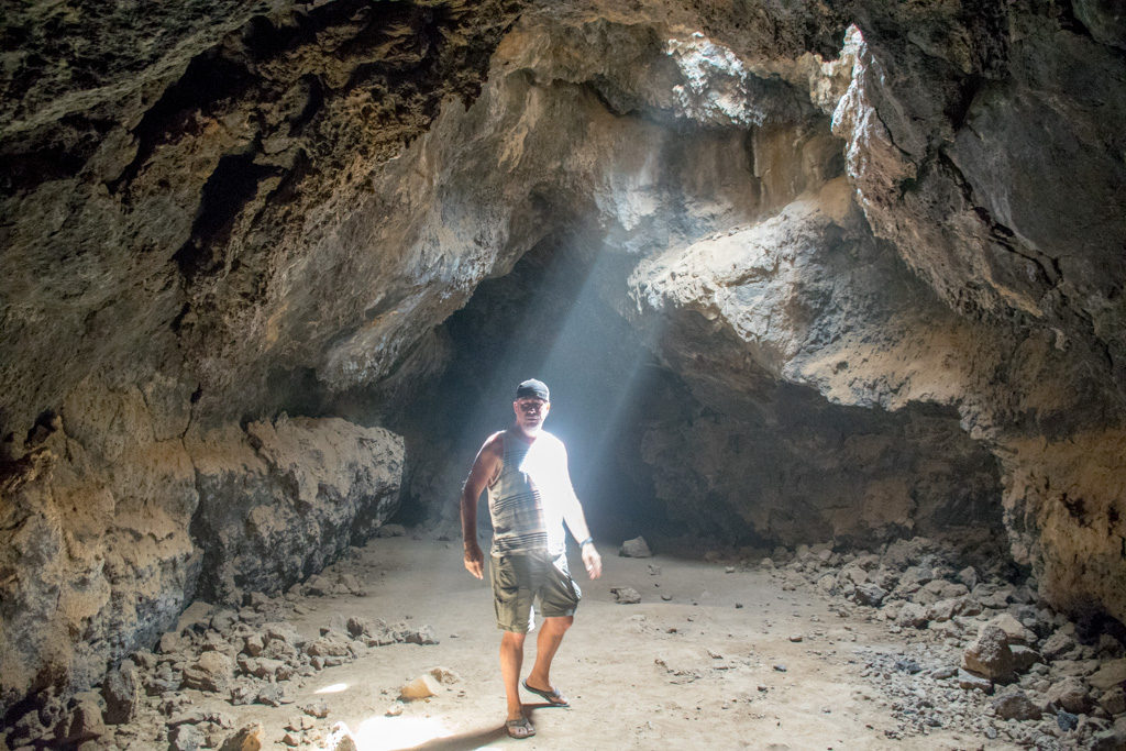 FFW Standing in the light of the Mojave Lava Tubes
