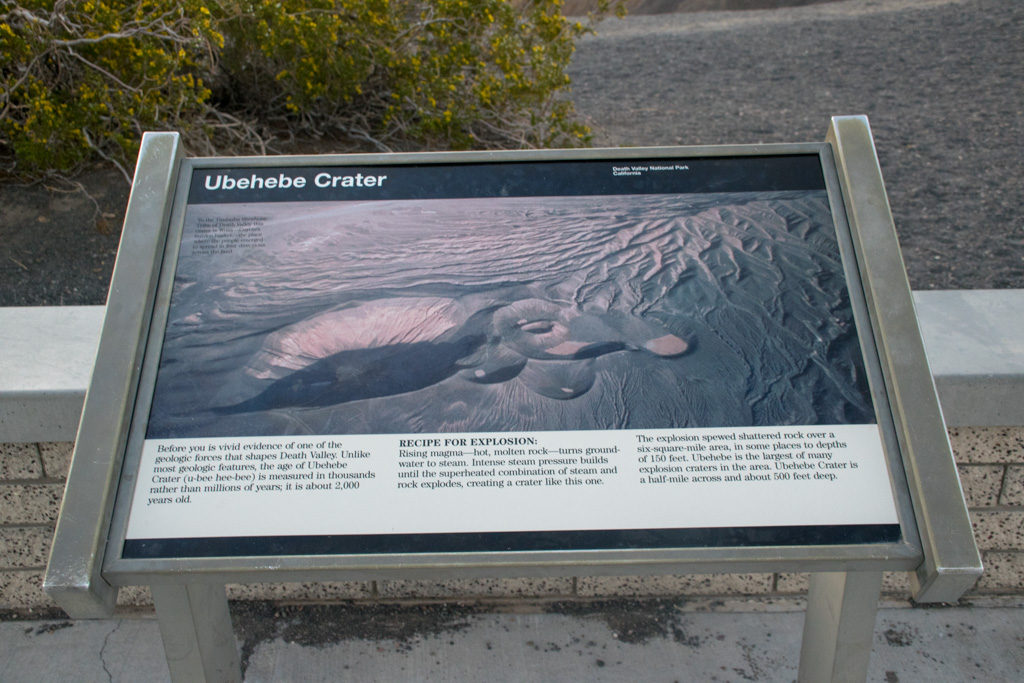 Ubehebe Crater sign